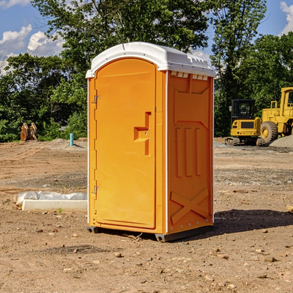 how often are the porta potties cleaned and serviced during a rental period in Landers California